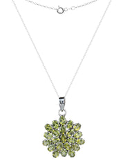 925 Sterling Silver Peridot Pendant  Handmade Gemstone Necklace for Women Elegant Jewelry Gift