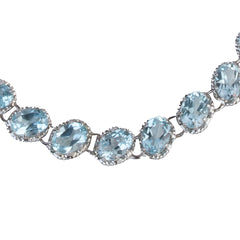 Fusionari 925 Sterling Silver Blue Topaz Bracelet for Women | Elegant Gemstone Bracelet for Daily & Party Wear