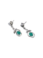 925 Sterling Silver Green Onyx Earrings for Women | Gemstone Earrings | Handmade Silver Jewelry | Elegant Daily Wear Gift