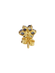 925 Sterling Silver Gold Plated Blue Sapphire Stud Earrings for Women | Gemstone Stud Eartop | Handmade Jewelry | Elegant Daily Wear Gift