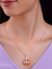 925 Sterling Silver Carnelian Pendant With 18 Inch Chain Handmade Gemstone Necklace for Women Elegant Jewelry Gift
