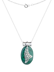 925 Sterling Silver Malachite Pendant Handmade Gemstone Necklace for Women Elegant Jewelry Gift