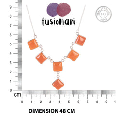 925 Sterling Silver Carnelian Pendant Necklace with 18" Chain for Women | Gemstone Jewelry | Party Wear Gift