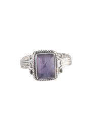 925 Sterling Silver Amethyst Ring for Women Handmade Gemstone Ring Adjustable Statement Jewelry Birthday Gift