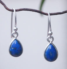 925 Sterling Silver Lapis Lazuli Earrings for Women |  Blue Gemstone Earrings | Elegant Handmade Silver Jewelry Gift