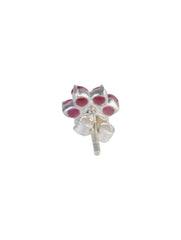 925 Sterling Silver Ruby Stud Earrings for Women | Gemstone Stud Eartop | Handmade Silver Jewelry | Elegant Daily Wear Gift