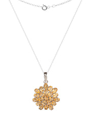 925 Sterling Silver Citrine Pendant Handmade Gemstone Necklace for Women Elegant Jewelry Gift
