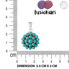 925 Sterling Silver Turquoise Pendant with 18 Inch Chain |  Gemstone Pendant Necklace | Handmade Jewelry Gift