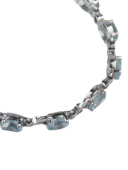 925 Sterling Silver Blue Topaz Bracelet for Women Handmade Gemstone Bracelet Elegant Jewelry Gift for Her