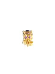 925 Sterling Silver Gold Plated  Amethyst Stud Earrings for Women | Gemstone Stud Eartop | Handmade Silver Jewelry | Elegant Daily Wear Gift