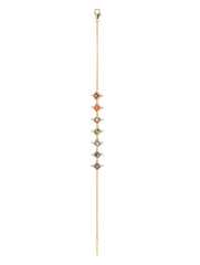 925 Sterling Silver Gold Plated Chakra Bracelet for Women | Gemstone Bracelet | Handmade Jewelry | Elegant Daily Wear Gift