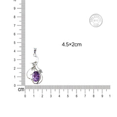 925 Sterling Silver Amethyst Pendant for Women | Gemstone Pendant | Handmade Silver Jewelry | Elegant Daily Wear Gift