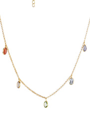 925 Sterling Silver Gold Plated Chakra Necklace for Women