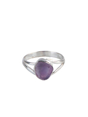 925 Sterling Silver Amethyst Ring for Women Handmade Gemstone Ring Adjustable Statement Jewelry Birthday Gift