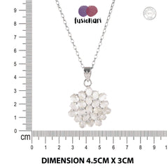 925 Sterling Silver Moonstone Pendant with 18" Chain for Women, Natural Gemstone Handcrafted  Jewelry