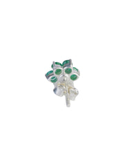 925 Sterling Silver Emerald Stud Earrings for Women | Gemstone Stud Eartop | Handmade Silver Jewelry | Elegant Daily Wear Gift