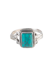 925 Sterling Silver Turquoise Ring for Women Handmade Gemstone Ring Adjustable Statement Jewelry Birthday Gift
