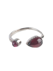 925 Sterling Silver Garnet Ring for Women Handmade Gemstone Ring Adjustable Statement Jewelry Birthday Gift