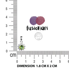 Fusionari 925 Sterling Silver Peridot Pendant for Women | Green Gemstone Jewelry | Without Chain