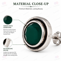 925 Sterling Silver Green Onyx Earrings for Women | HandCrafted jewellery |