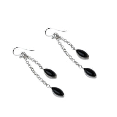 Fusionari 925 Sterling Silver Black Onyx Earrings for Women | Bold Statement Gemstone Earrings | Party Wear Jewelry