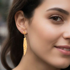 925 Sterling Silver Gold Plated Earrings for Women | Handcrafted Elegant Gift