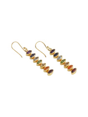 925 Sterling Silver Gold Plated Chakra Earrings for Women | Gemstone Earrings | Handmade Jewelry | Elegant Daily Wear Gift