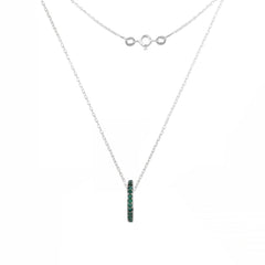 Fusionari 925 Sterling Silver Emerald Pendant for Women | Classic Green Gemstone Pendant | Without Chain