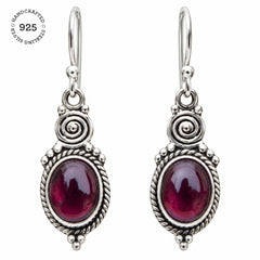 Dhriti Garnet Silver Earrings