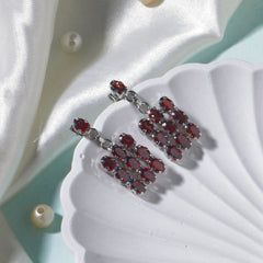 Pankti – Garnet Cluster Earrings