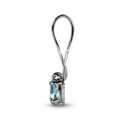 925 Silver Handmade Blue Topaz Oval Faceted Gemstone Pendant