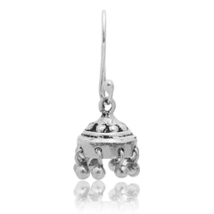 925 silver jhumki handmade oxidised with ball earwire & hanging balls