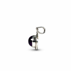 925 Silver Handmade Amethyst Round Pendant