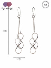 925 Sterling Silver Infinity Design Long Dangle Earrings for Women