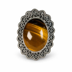 Vasudha - Tiger Eye Silver Ring