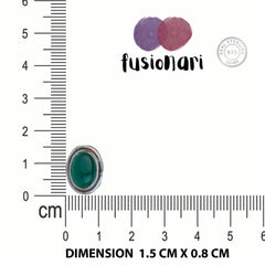 925 Sterling Silver Green Onyx Stud Eartops for Women | Handmade Gemstone Earrings | Elegant Daily Wear Silver Jewelry