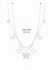 925 Sterling Silver Butterfly Charm Necklace, Whimsical butterfly Necklace - Perfect Gift For Natural Lovers