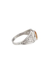 925 Sterling Silver Citrine Ring for Women Handmade Gemstone Ring Adjustable Statement Jewelry Birthday Gift