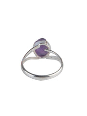 925 Sterling Silver Amethyst Ring for Women Handmade Gemstone Ring Adjustable Statement Jewelry Birthday Gift