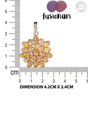 925 Sterling Silver Citrine Pendant Handmade Gemstone Necklace for Women Elegant Jewelry Gift