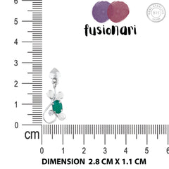 Fusionari 925 Sterling Silver Green Onyx Earrings for Women | Elegant Gemstone Jewelry for Office & Party Wear