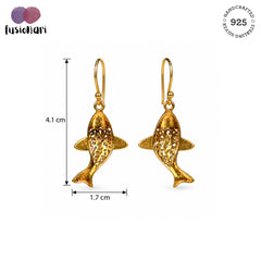Matsya Shilp - Gold Plated Fish Drop Earrings