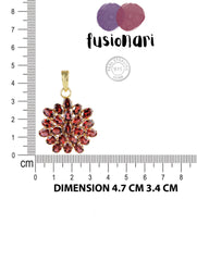 925 Sterling Silver Gold Plated Garnet Pendant for Women | Gemstone Pendant | Handmade Jewelry | Elegant Daily Wear Gift