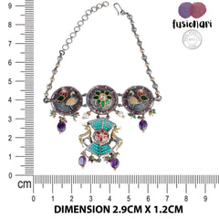 925 Sterling Silver Multistone Necklace for Women Handmade Gemstone Jewelry Elegant Gift