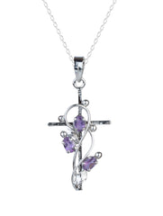 925 Sterling Silver Amethyst Pendant With 18 Inch Chain Handmade Gemstone Necklace for Women Elegant Jewelry Gift