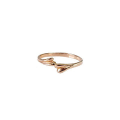 925 Sterling Silver Rose Gold Plated Ring, Handmade Lightweight Curved Notch Design, High Polish Finish, 2.5 Micron Vermeil Plating