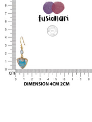 925 Sterling Silver Gold Plated Multi Turquoise Earrings for Women | Gemstone Earrings | Handmade Jewelry | Elegant Daily Wear Gift
