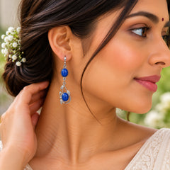 Nirvi Lapis Silver Earrings
