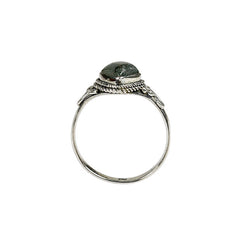 925 Silver Ring Labradorite Square Shape Cabochon Cut Bezel Setting