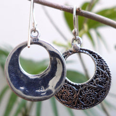 Vritti Silver Hoop Earrings (Large)
